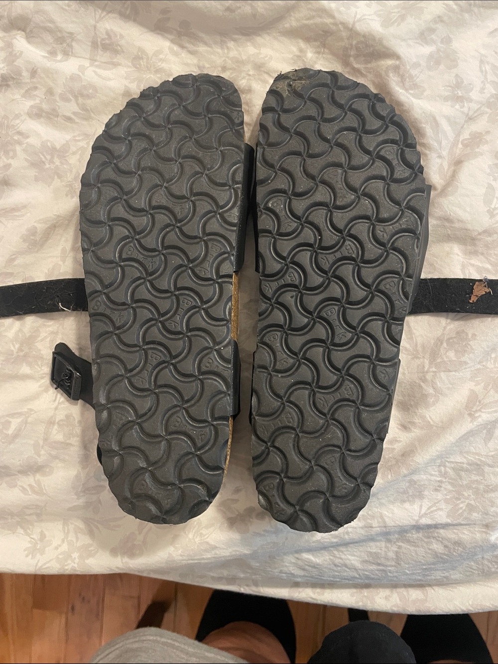 Birkenstock Rio Black Leather Strappy Sandals women’s 11 men’s 9 - Picture 4 of 4